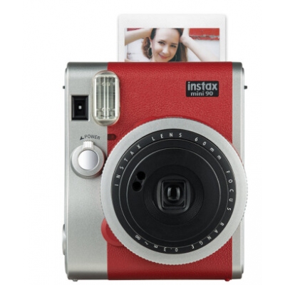 富士INSTAX 立拍立得 一次成像相机 MINI90相机 典藏红