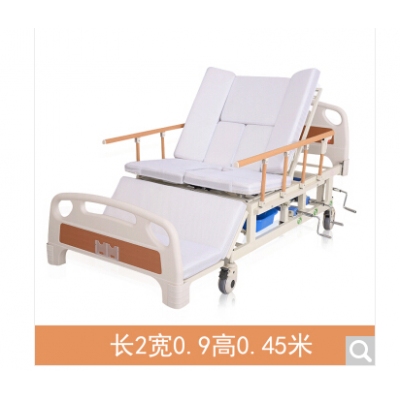洛克菲勒 全曲家用多功能病床 手摇家用床老年人病床护理床-木纹防侧滑防下滑全曲